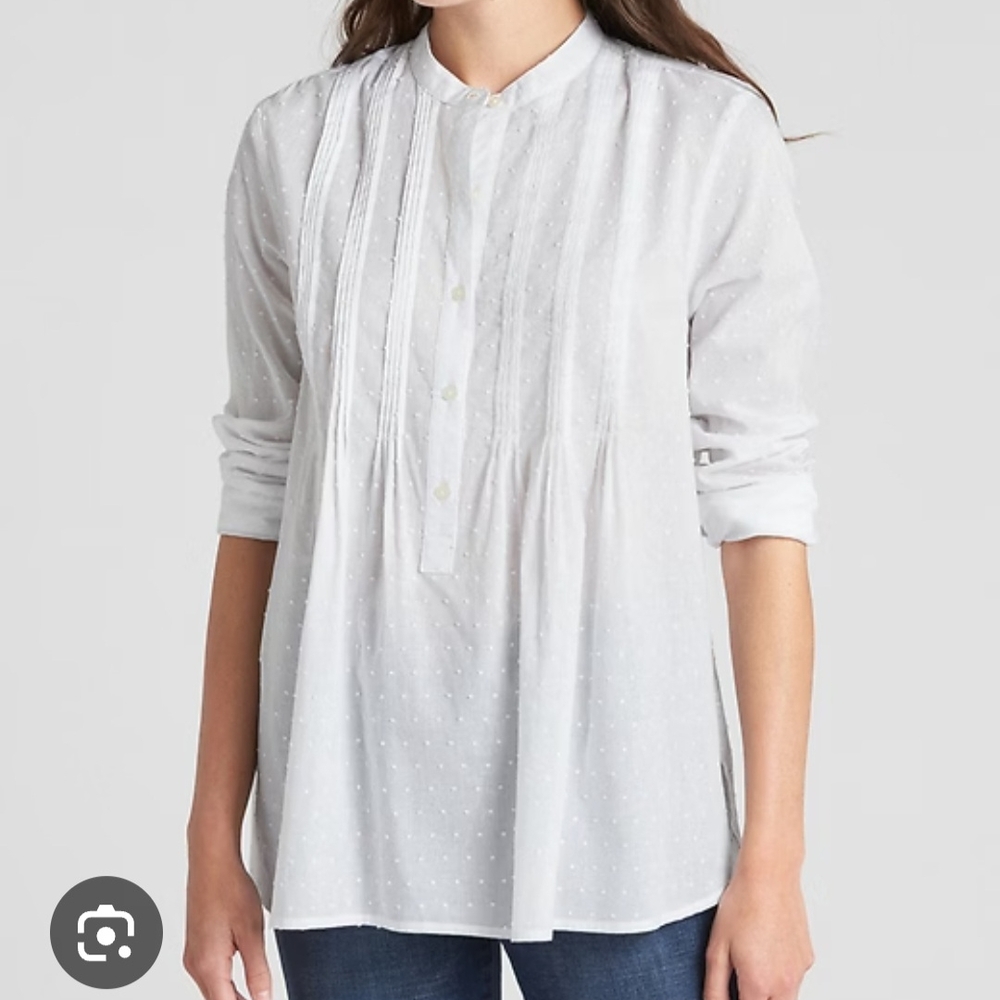 NWT XXL / 2X GAP 100% Cotton Swiss Dot Textured Button Down Shirt